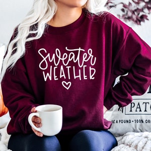 Sudadera con cuello redondo, sudadera de otoño, suéter lindo de otoño, sudadera con cuello redondo, sudadera de mujer, suéter de otoño divertido