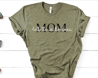 Personalized Mom Shirt, Momlife Shirt, Mom and Kids, Mama Shirt, Shirts for Mother, Mothers Day Gift, Trendy Mom T-Shirts, Shirts with Names