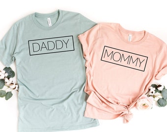 Mommy And Daddy Shirts, Mommy And Daddy Tees, Mom Dad Shirts, Pregnancy Announcement Tees, Matching Shirts, Baby Reveal Shirts, New Baby