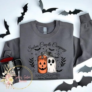 Salem Candle Company Sweatshirt, Halloween Sweatshirt, Black Flame Candle Salem Massachusetts, Cute Halloween Sweater, Halloween Movie Shirt