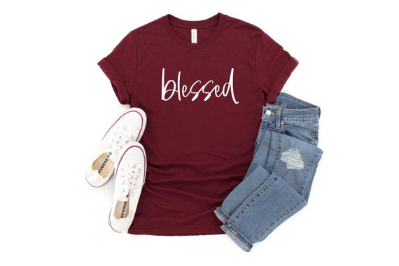 Blessed TShirt, Womens Blessed Tee, Grateful Thankful Blessed, Mom Shirt, Womens Blessed Tees, Thanksgiving Shirts, I Am Blessed Shirt