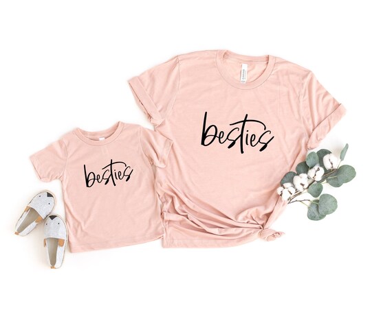 Mommy and Me Shirt, Besties Mama Baby Matching Tshirts, Mama and Mini Tees, Unisex Mother Child Set, Mom Kid Top, Girl Mom Best Friend Shirt