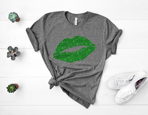 St. Patricks Day Shirt, Womens Irish Shirt, Glitter Lips Tee,St Patty's Day T-Shirt, St. Pattys Day Shirt, St. Patricks Day Adults, Irish