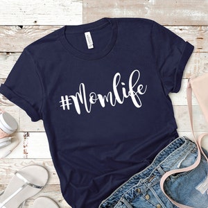 Mom Shirts, Momlife Shirt, Mom Life Shirt, Shirts for Moms, Mothers Day Gift, Trendy Mom T-Shirts, Cool Mom Shirts, Shirts for Moms Navy