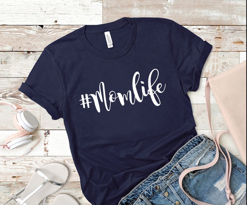 Mom Shirts, Momlife Shirt, Mom Life Shirt, Shirts for Moms, Mothers Day Gift, Trendy Mom T-Shirts, Cool Mom Shirts, Shirts for Moms Navy