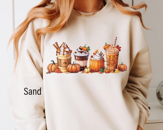 Pumpkin Spice Sweatshirt, Thanksgiving Sweatshirt, Turkey Sweatshirt, Cute Fall Sweater, Hello Autumn Shirt, Thanksgiving Coffee Sweater