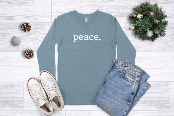 Peace Christmas Shirt, Christmas Shirt, Long Sleeve Merry Christmas Shirt, Typewriter Font, Choose Peace, Peace Winter Shirt, Christmas Tees