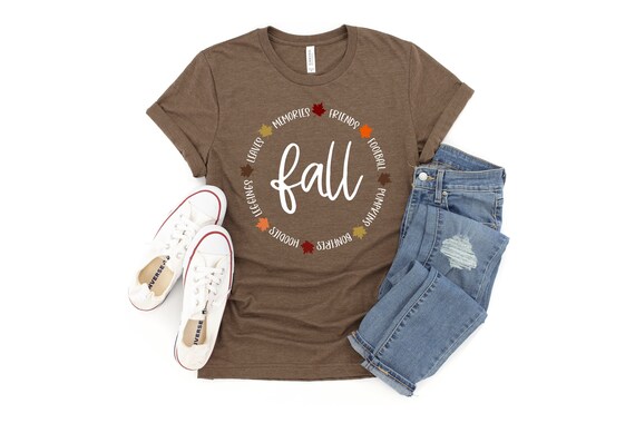 Fall Shirts For Women, Friends, Football, Pumpkins, Bonfires, Hoodies, Leggings, Leaves, Memories, Tshirt, Fall Word Shirt