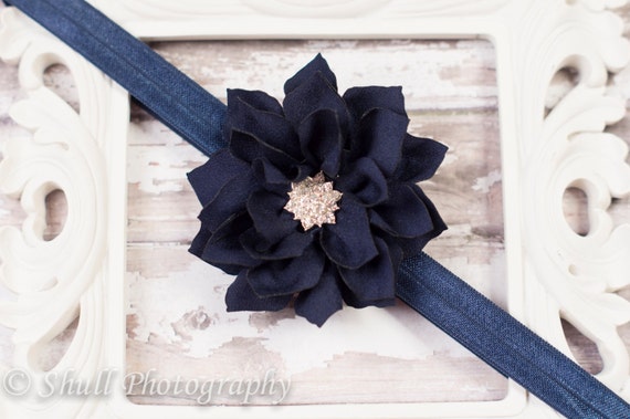 navy blue baby headband