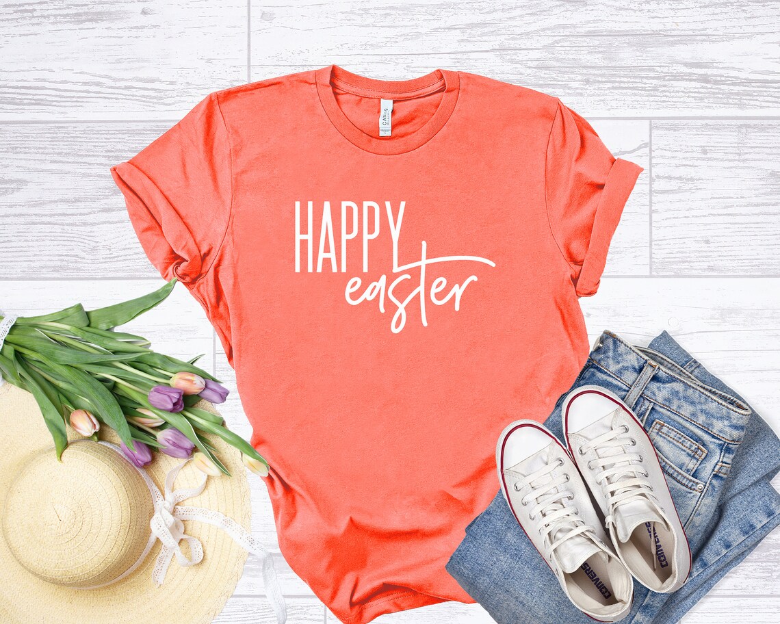Happy Easter Shirt Easter TShirt Easter Tees Womens Easter Etsy