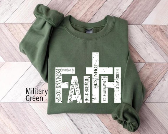 Christian Sweatshirt, Bible Verse T-Shirt, Religious Outfit, Retro Faith T Shirt, Christian Cross Graphic Tees, Religious Sweatshirt, Faith