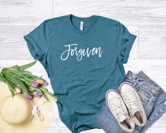 Forgiven Shirt, Christian Tees, Easter Shirt, Christian Shirt, Worship Shirts, Jesus Shirt, Religious, Church Shirts, He Is Risen