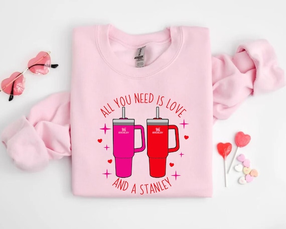 Valentines Day Tumbler Sweatshirt, Retro Obsessive Cup Disorder Valentine's Day Shirt, Valentine Gift, Valentines Sweater, Girlfriend Gift