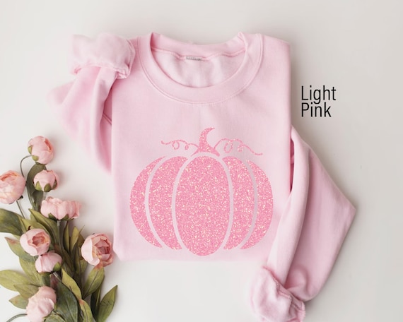 Pink Out Glitter Pumpkin Sweatshirt, Sparkle Pumpkin Sweatshirt, Pink Fall Sweatshirt, Pink Glitter Pumpkin Shirt,Pink Cancer Month Crewneck