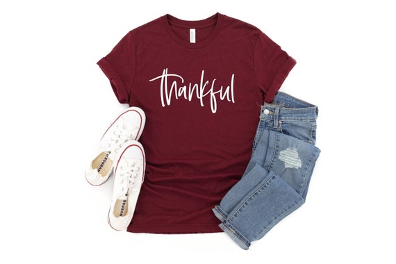 Thankful TShirt, Womens Thankful Tee, Grateful Thankful Blessed Top, Unisex Shirt, Womens Thankful, Thanksgiving Shirts, I Am Thankful