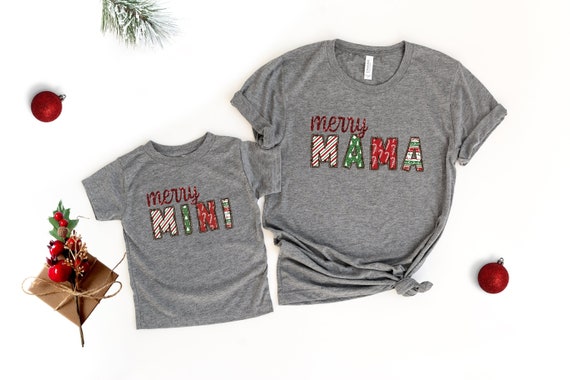 Mommy And Me Christmas Shirt, Merry Mama, Merry Mini, Matching Christmas Tees, Mommy And Me Outfits, Christmas Outfit, Merry Christmas, Gift