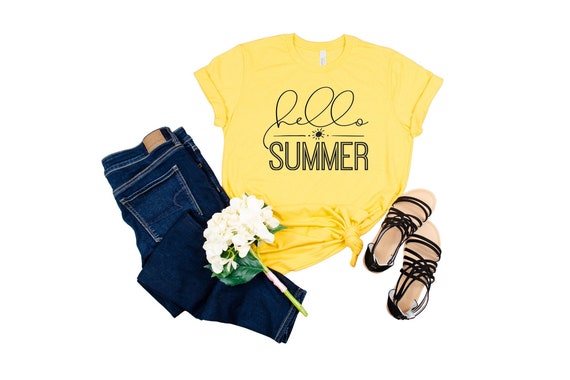 Hello Summer Shirt, Summer Shirt, Summer Lovers Shirt, Teacher Shirts, Summer Tee, Women's Summer, Summer Season Shirt, Beach Shirt