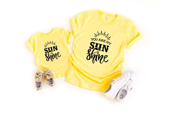 Mommy and Me Shirts, You Are My Sunshine Matching Tshirts, Mama and Mini Tees, Unisex Mother Child Set, Mom Kid Top, Mama Daughter Son Tees