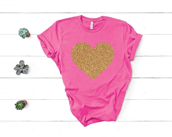 Ladies Valentines Day Shirt,Heart Shirt,Heart Valentine's Shirt,Glitter Shirt,Women's Valentines Day T-Shirt,Valentines Tee