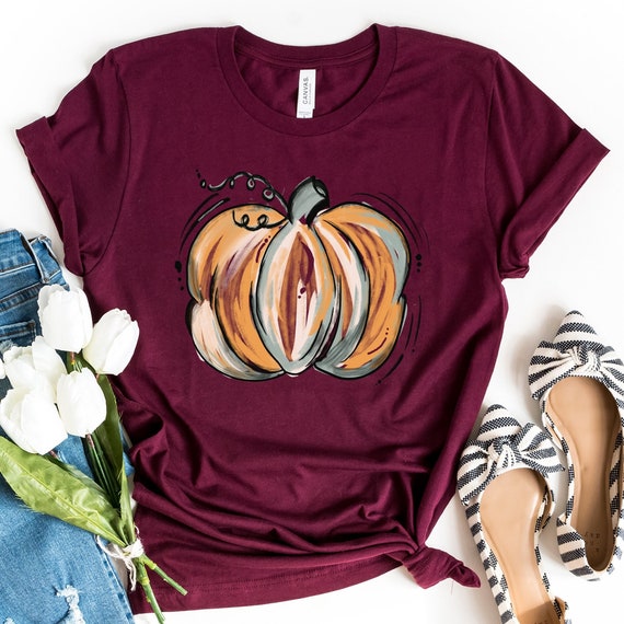 Watercolor Pumpkin T-shirt, Colorful Pumpkin Shirt, Watercolor Pumpkins, Halloween Shirt, Autumn Shirt, Cute Fall Shirt, Gift For Halloween