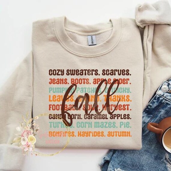 Trendy Fall Sweatshirt, Football Hayrides Boots Pumpkins Leaves Apples Bonfires Shirt, Cozy Fall Crewneck, Fall Definition, Campfire Sweater