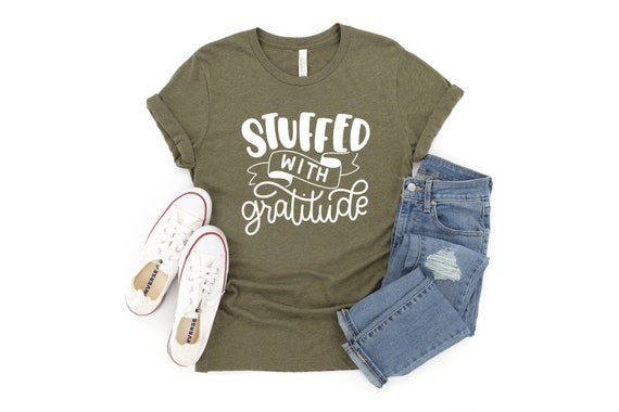 Stuffed With Gratitude Fall Tshirt, Fall Word Shirt ,Grateful Tee, Fall Is My Favorite, Grateful Thankful Blessed Shirt, Fall Vibes Top