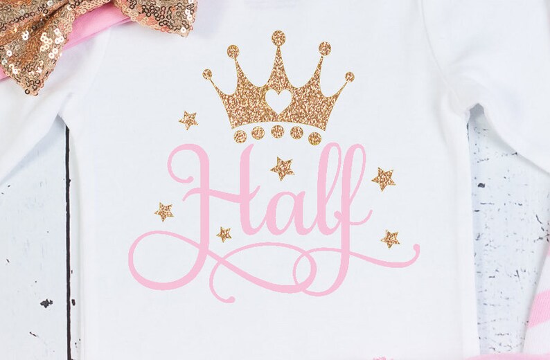 HALF BIRTHDAY Baby Girl Tutu Outfit,Six Month Photo Outfit,6 Month Birthday Bodysuit,Girls Half Birthday,Baby Girl Birthday,Pink,Gold