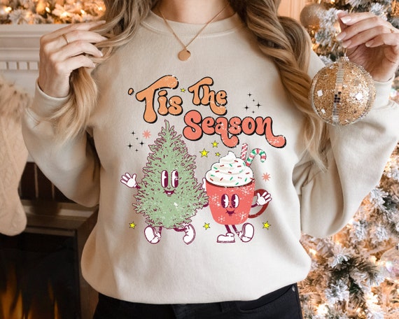 Tis The Season Christmas Sweatshirt, Cute Retro Christmas Sweatshirt, Christmas Sweatshirt, Vintage Christmas, Holiday Apparel