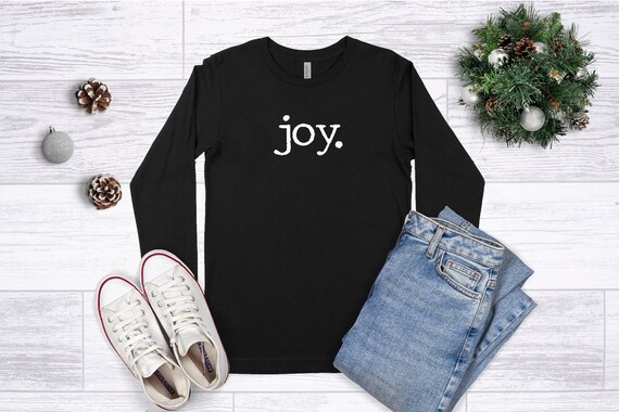 Christmas Joy Shirt, Joy Shirt, Long Sleeve Merry Christmas Shirt, Typewriter Font, Choose Joy, Joy Winter Shirt, Christmas Tees