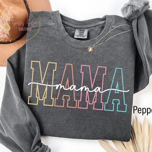 Comfort Colors® Mama Sweatshirt For Mothers Day Gift From Daughter, Mama Sweatshirts For Birthday Gift For Her, Baby Shower Gift Mom Sweater
