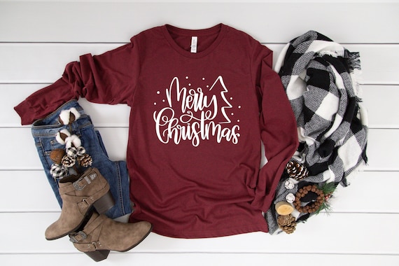 Merry Christmas Shirt, Christmas Shirt, Christmas Shirts for Women,  Ladies Christmas Tee, Religious Christmas T-Shirt