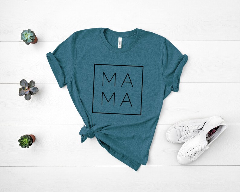 Mama Shirt, Mama Square, Mom Shirts, Momlife Shirt, Mom Life Shirt, Shirts for Moms, Mothers Day Gift, Cool Mom Shirts, Shirts for Moms Heather Deep Teal