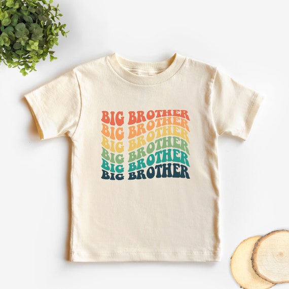 Big Brother Retro Wave Shirt, Big Brother Toddler T-Shirt, Pregnancy Announcement, Boho Retro Vintage Tees, Sibling Matching Shirts, Big Bro