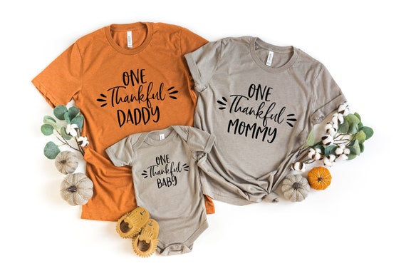 Matching Family Thanksgiving Shirts, Mommy Daddy Baby Thankful, Thanksgiving Shirts For Kids Mom and Dad, Thankful Mommy, Thankful Daddy