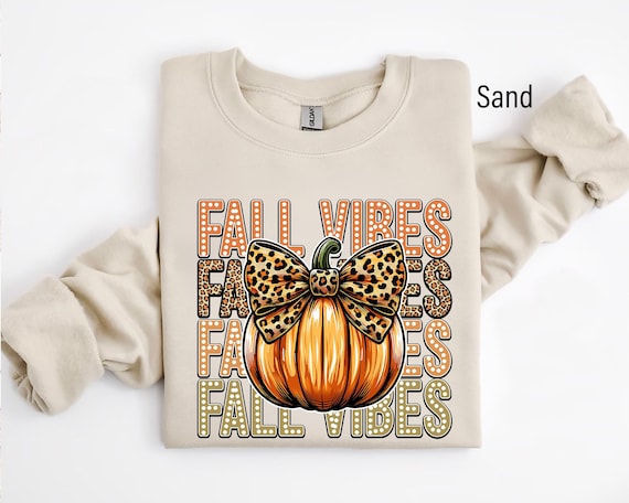 Fall Vibes Sweatshirt, Halloween Sweatshirt, Fall Sweatshirt, Fall Leopard Sweatshirt, Fall Time Sweatshirt, Cute Thanksgiving Sweatshirt