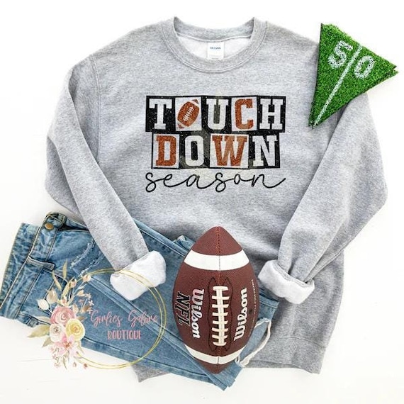 Touch Down Season Sweathirt, Game Day Shirt For Mom, Football Mom Sweater, Football Lover, American Football Shirt, Sports Mom Sweatshirt