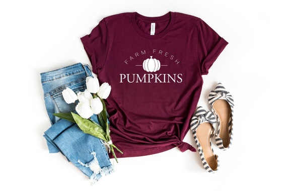 Farm Fresh Pumpkins Shirt, Autumn Shirt, Fall Pumpkin Shirt, Fall Shirts, Thanksgiving T-Shirt, Women's Graphic Tee, Pumpkin Farm Tee