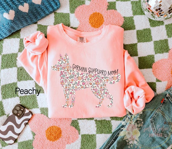 Comfort Colors® German Shepherd Mom Sweatshirt, Gift For German Shepherd Owner, German Shepherd Sweatshirt Dog Lover, Floral Dog Sweatshirt