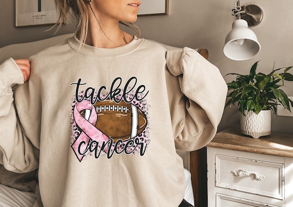 Tackle Breast Cancer Sweatshirt, Breast Cancer Football, Cancer Awareness, Cancer Patient Gift, Pink Ribbon Tshirt, Cancer Care Women Gift