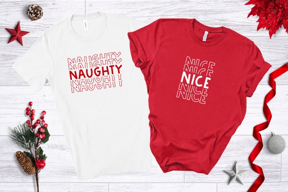 Couples Christmas Shirts, Naughty Nice Shirts, Couples Shirts, Couples Christmas, Matching Christmas Shirts, Funny Christmas Shirts