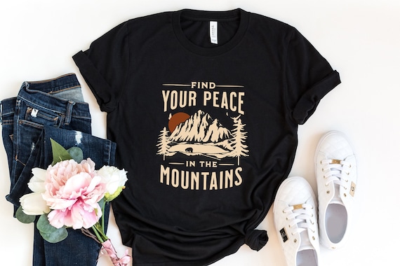 Mountain Shirt, Mountain Lover, Mountain Silhouette Tee, Hiking Camp Outdoors T-Shirt, Forest Shirt, Adventure Shirt Gift, Nature Lover