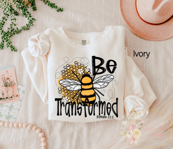 Comfort Colors® Be Transformed Sweatshirt, Romans 12:2 Christian Sweatshirt, Bible Verse Shirt, Religious Sweater, Faith Church Sweatshirt