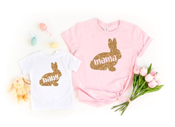 Mama Bunny Baby Bunny Shirts, Mommy and Me Shirts, Mama and Baby Tees, Mama Baby Matching Tshirt, Mama Daughter Easter Outfit, Gift For Mom