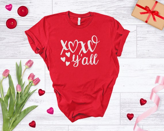 XOXO Y'all Shirt,Valentines Day Shirt,Heart Shirt,Heart Valentine's Shirt,Women's Valentines Day T-Shirt,Valentines Tee