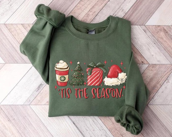 Tis The Season Sweatshirt, Christmas Tis The Season Sweatshirt, Merry Christmas Sweatshirt, Christmas Sweatshirt, Cute Winter Sweatshirt
