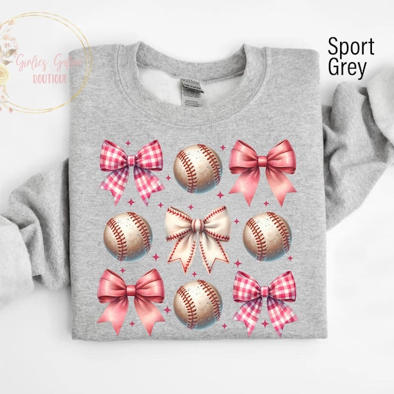 Coquette Baseball Sweatshirt, Baseball Mom Shirt, Game Day Shirt, Fall Baseball Season Tee, Baseball Bow Shirt, Cute Baseball Sweatshirt