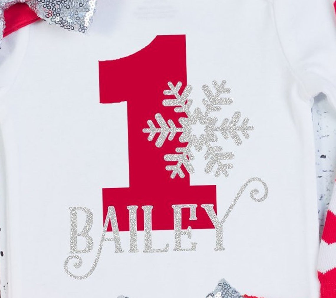 Winter Girls Birthday Outfit Snowflake Birthday Winter First Etsy