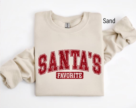 Santa's Favorite Sweatshirt, Santa Shirt, Christmas Family, Christmas Shirt, Glitter Santa Christmas, Merry Christmas Shirt, Christmas Gift