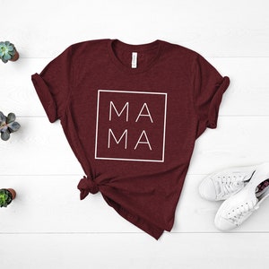 Mama Shirt, Mama Square, Mom Shirts, Momlife Shirt, Mom Life Shirt, Shirts for Moms, Mothers Day Gift, Cool Mom Shirts, Shirts for Moms Heather Cardinal