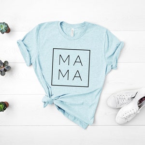 Mama Shirt, Mama Square, Mom Shirts, Momlife Shirt, Mom Life Shirt, Shirts for Moms, Mothers Day Gift, Cool Mom Shirts, Shirts for Moms Heather Ice Blue